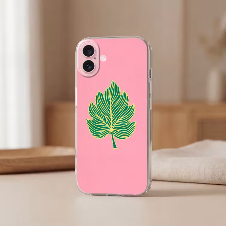 Telefoonhoesje - Blad - Groen - Illustratie - Minimalistisch — 3