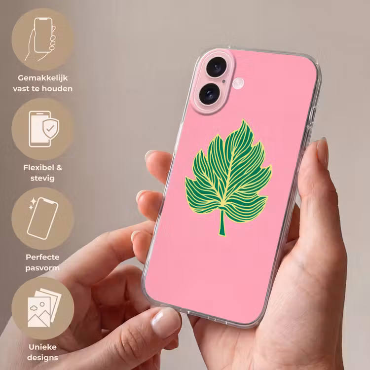 Telefoonhoesje - Blad - Groen - Illustratie - Minimalistisch — 4