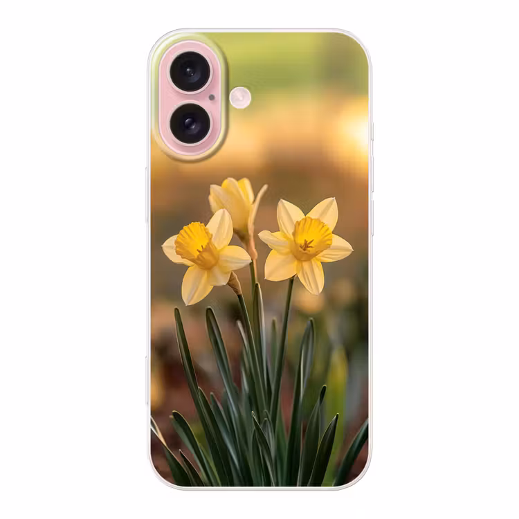 Telefoonhoesje - Bloemen - Geel - Wazig — 1