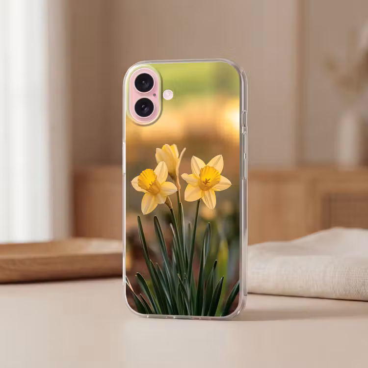 Telefoonhoesje - Bloemen - Geel - Wazig — 3