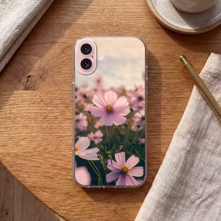 Telefoonhoesje - Bloemen - Paars - Wazig — 2