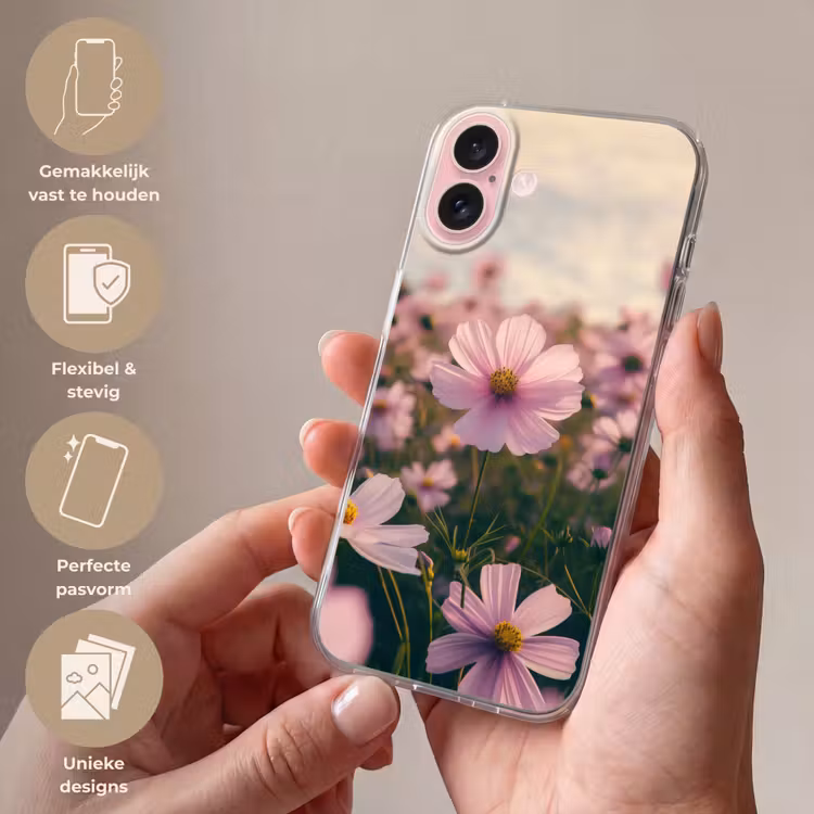 Telefoonhoesje - Bloemen - Paars - Wazig — 4