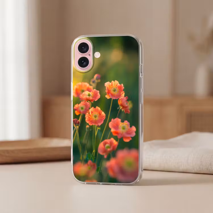 Telefoonhoesje - Bloemenveld - Zonnestralen - Oranje — 3