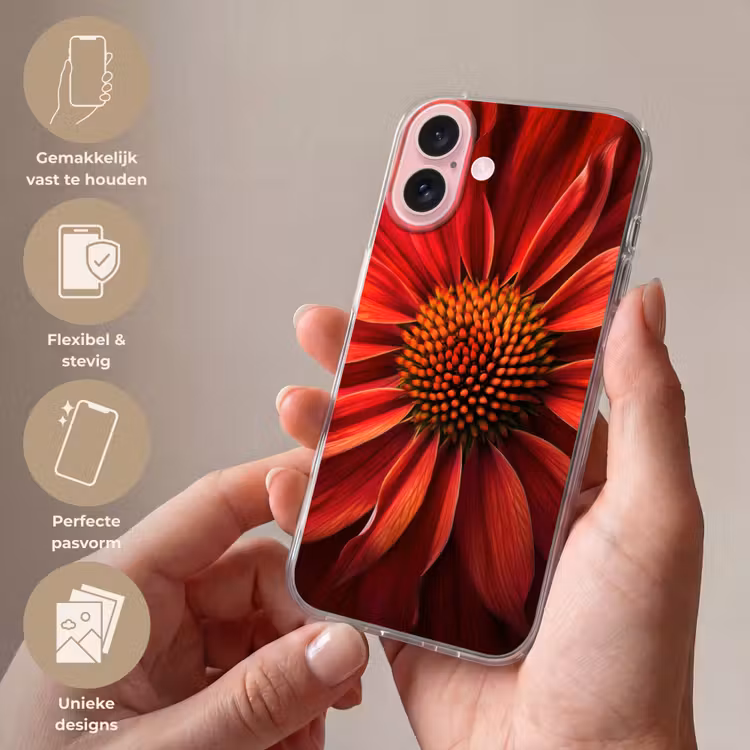 Telefoonhoesje - Close up - Bloem- Rood — 4