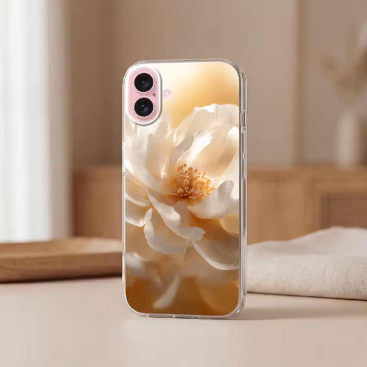 Telefoonhoesje - Close up - Pioenroos - Wit — 3