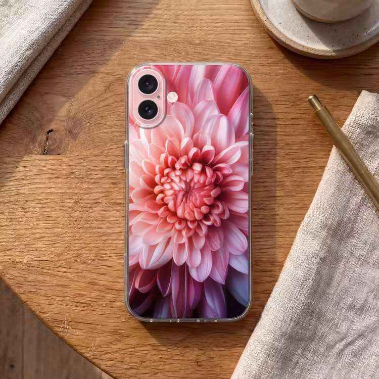 Telefoonhoesje - Dahlia - Bloem - Close up - Roze — 2