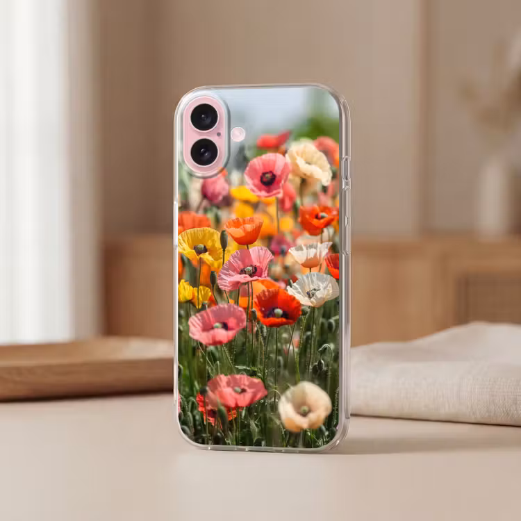 Telefoonhoesje - Bloemenveld - Klaprozen - Kleurrijk — 3