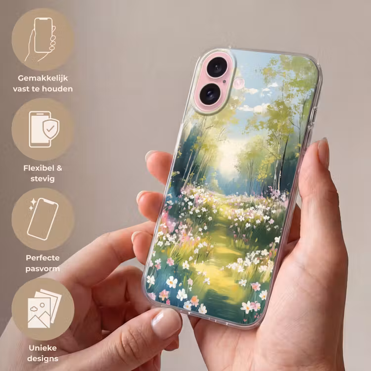 Telefoonhoesje - Bos - Schilderstijl - Kleurrijk — 4