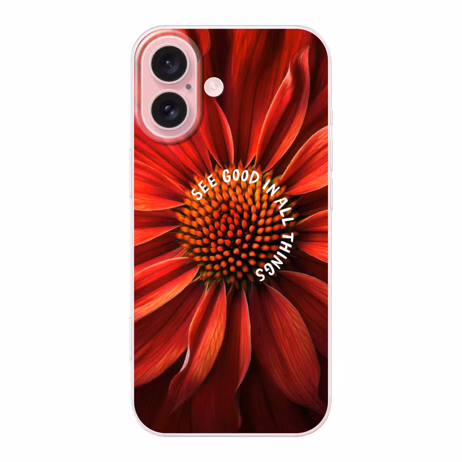 Telefoonhoesje - Close up - Bloem - Quote - Rood — 1