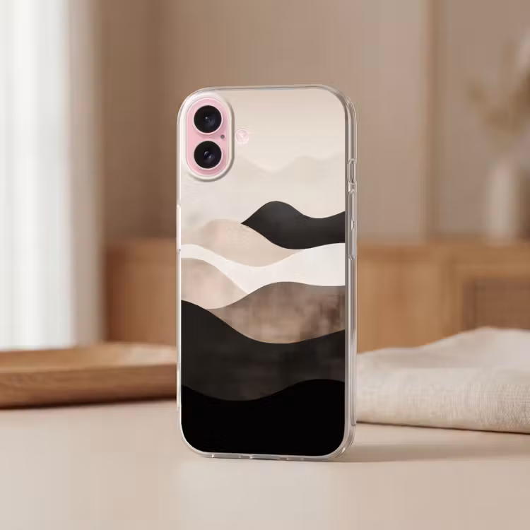 Telefoonhoesje - Abstract - Landschap - Golven - Crèmekleur — 3