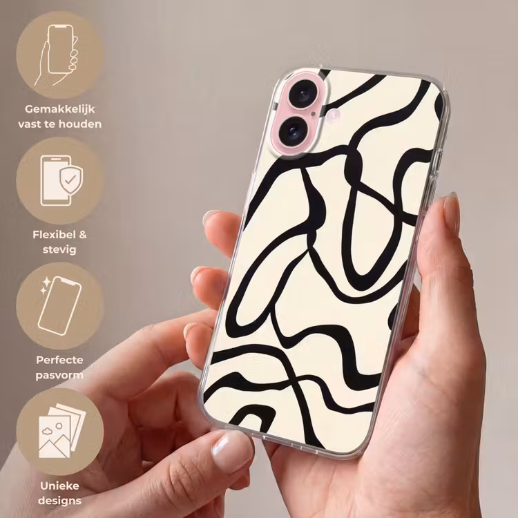 Telefoonhoesje - Abstract - Lijnen - Modern - Beige — 4