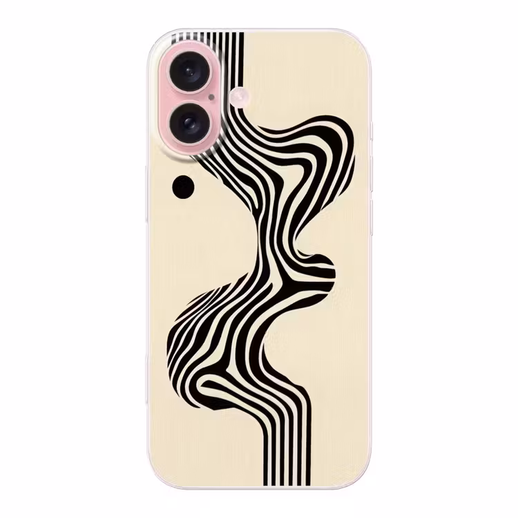 Telefoonhoesje - Beige - Lijnen - Golvend - Abstract — 1