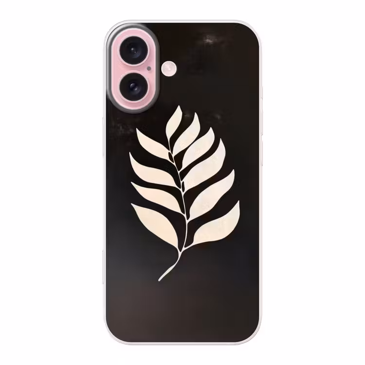Telefoonhoesje - Blad - Wit - Minimalistisch — 1