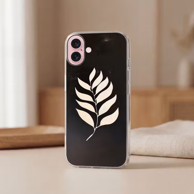 Telefoonhoesje - Blad - Wit - Minimalistisch — 3