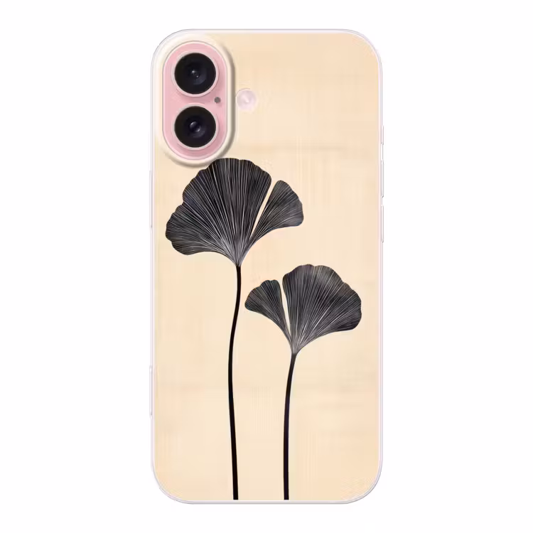 Telefoonhoesje - Bladeren - Minimalistisch - Zwart — 1