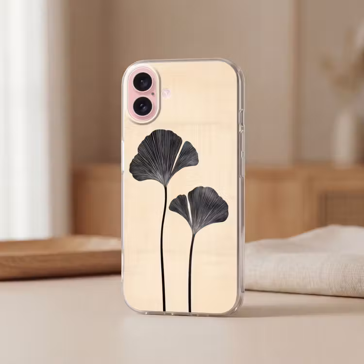 Telefoonhoesje - Bladeren - Minimalistisch - Zwart — 3
