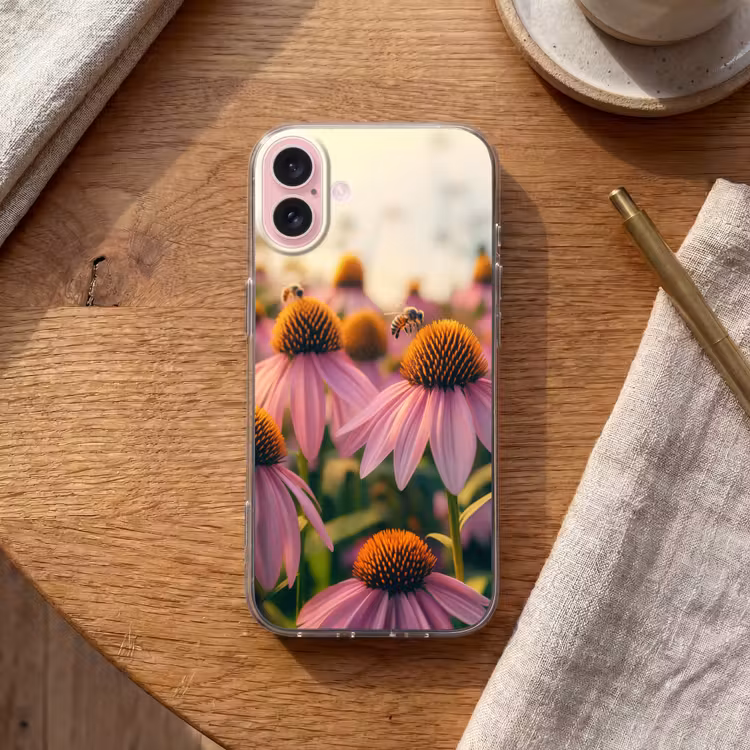 Telefoonhoesje - Bloemen - Paars - Bijen — 2