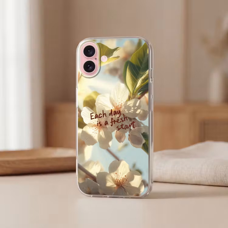 Telefoonhoesje - Bloesems - Zonlicht - Quote - Wit — 3
