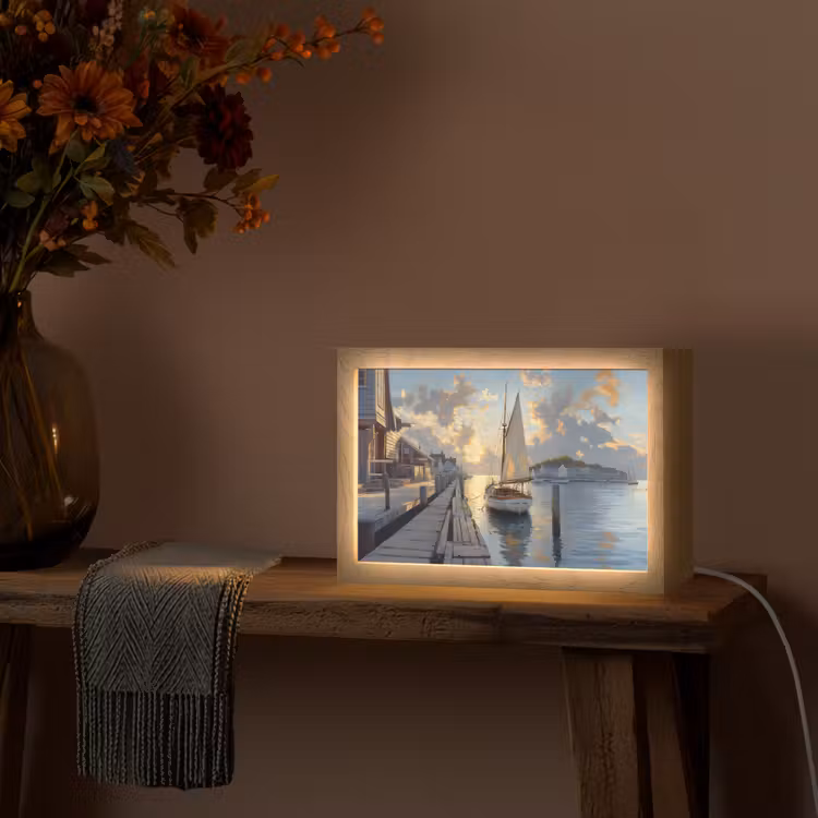 Tafellamp - Zeilboot - Zon - Pier - Hout — 4
