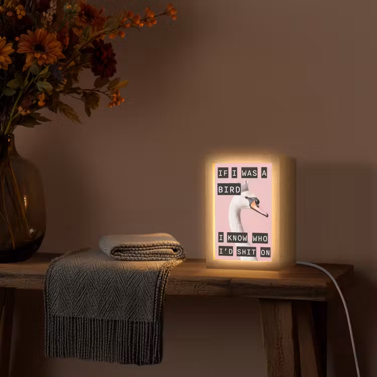 Tafellamp - Zwaan - Vogel - Decoratie - Roze — 2