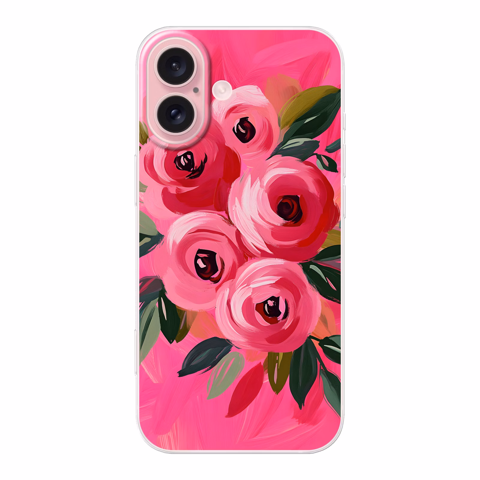 Telefoonhoesje - Bloemen - Verf - Roze — 1