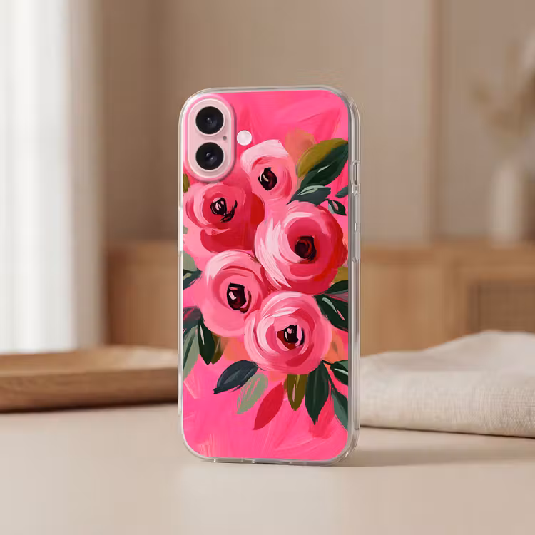 Telefoonhoesje - Bloemen - Verf - Roze — 3