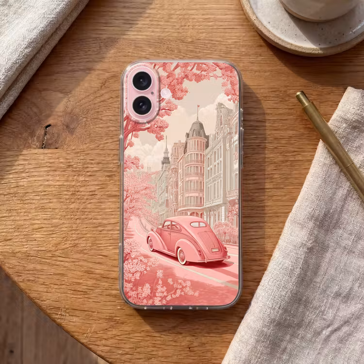 Telefoonhoesje - City - Car - Pink — 2