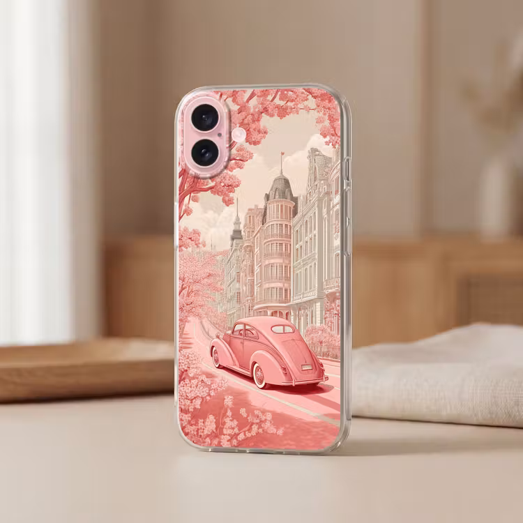 Telefoonhoesje - City - Car - Pink — 3