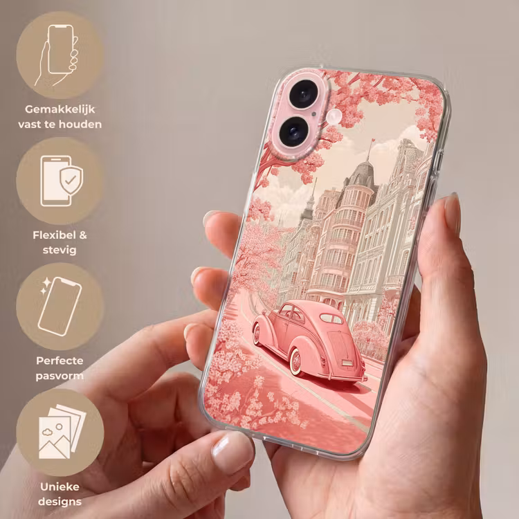 Telefoonhoesje - City - Car - Pink — 4