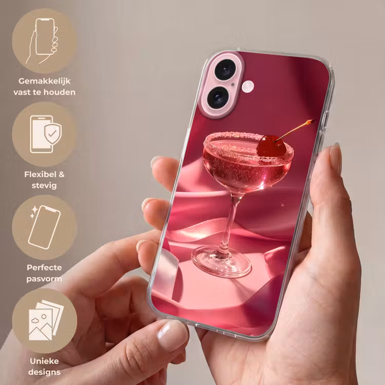 Telefoonhoesje - Cocktail - Pink - Luxe — 4