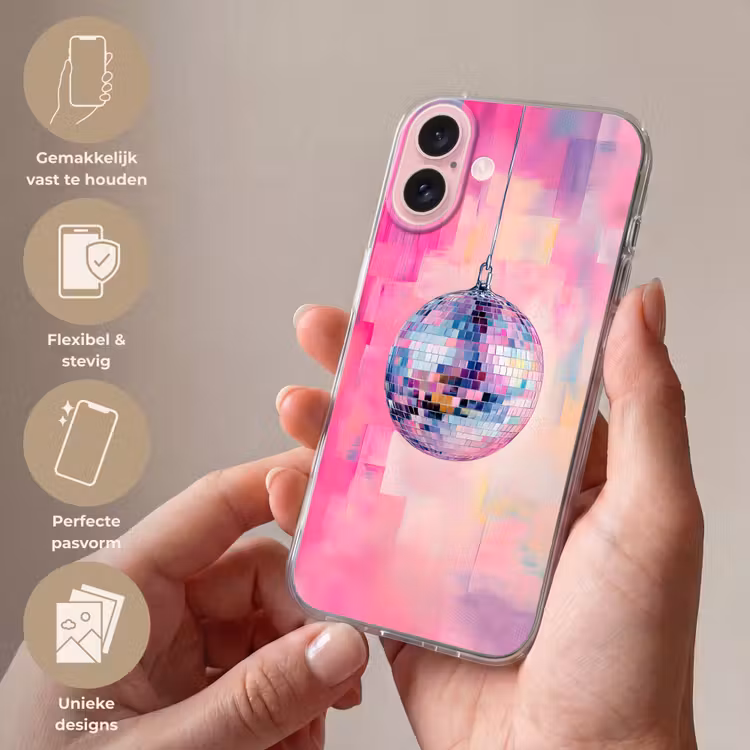 Telefoonhoesje - Discobal - Pink - Verf — 4