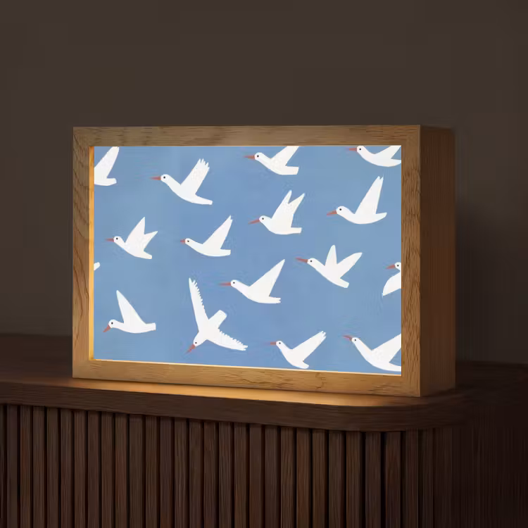 Tafellamp - Vogels - Wit - Patroon — 1