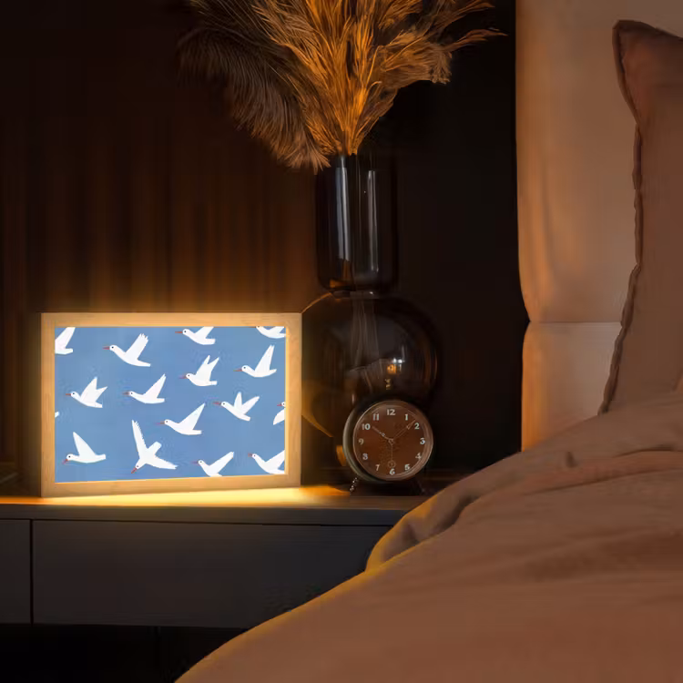 Tafellamp - Vogels - Wit - Patroon — 2