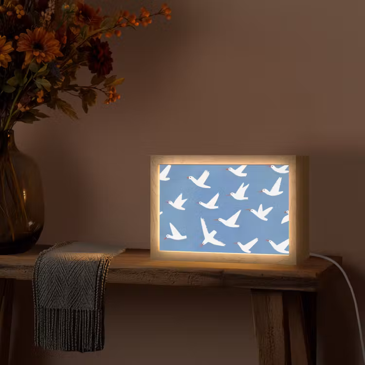 Tafellamp - Vogels - Wit - Patroon — 4