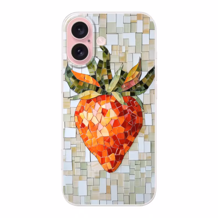 Telefoonhoesje - Aardbei - Rood - Mozaïek - Fruit — 1