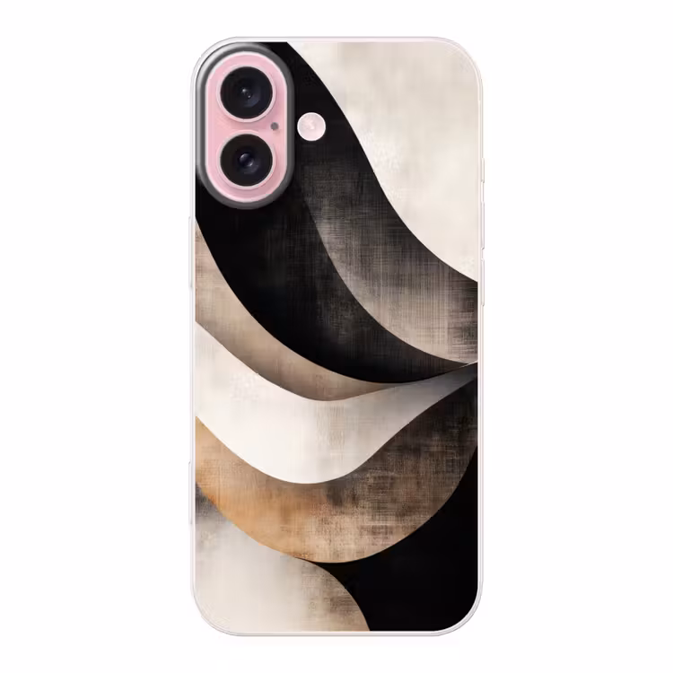 Telefoonhoesje - Abstract - Golven - Zwart - Verweerd — 1