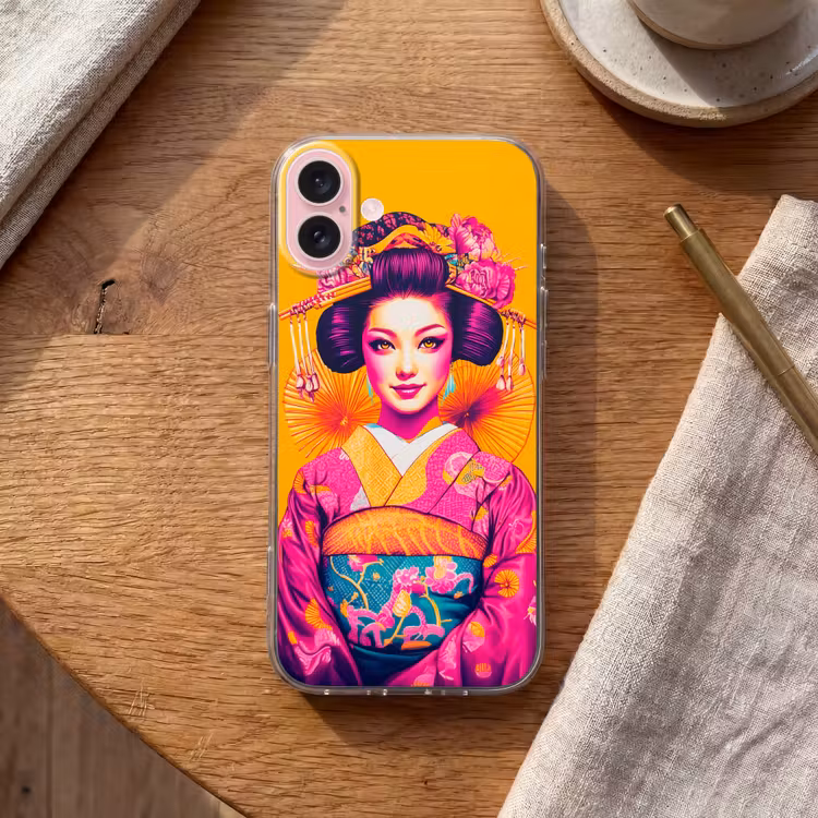 Telefoonhoesje - Bloemen - Vrouw - Kimono - Roze — 2