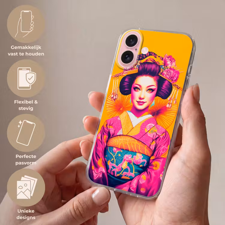 Telefoonhoesje - Bloemen - Vrouw - Kimono - Roze — 4