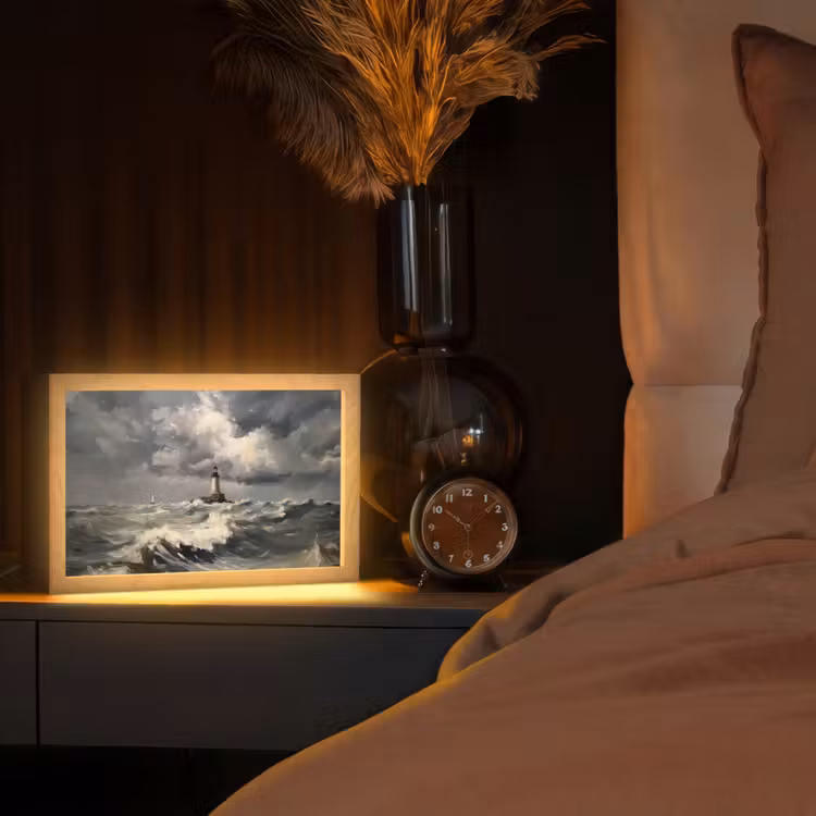 Tafellamp - Vuurtoren - Golven - Storm — 2