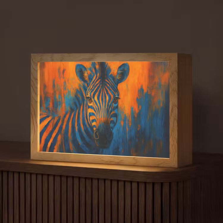 Tafellamp - Zebra - Abstract - Blauw — 1