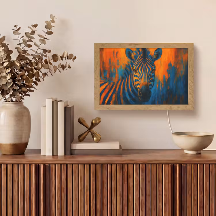 Tafellamp - Zebra - Abstract - Blauw — 3