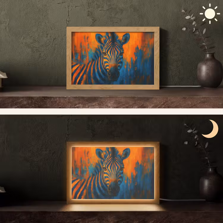 Tafellamp - Zebra - Abstract - Blauw — 5