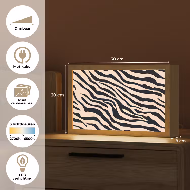 Tafellamp - Zebraprint - Dynamisch - Roze — 7
