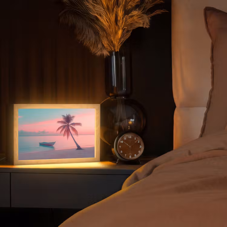 Tafellamp - Zee - Boot - Zonsondergang — 2
