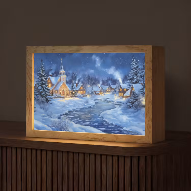 Tafellamp - Winteravond - Kerstdorp - Donker — 1