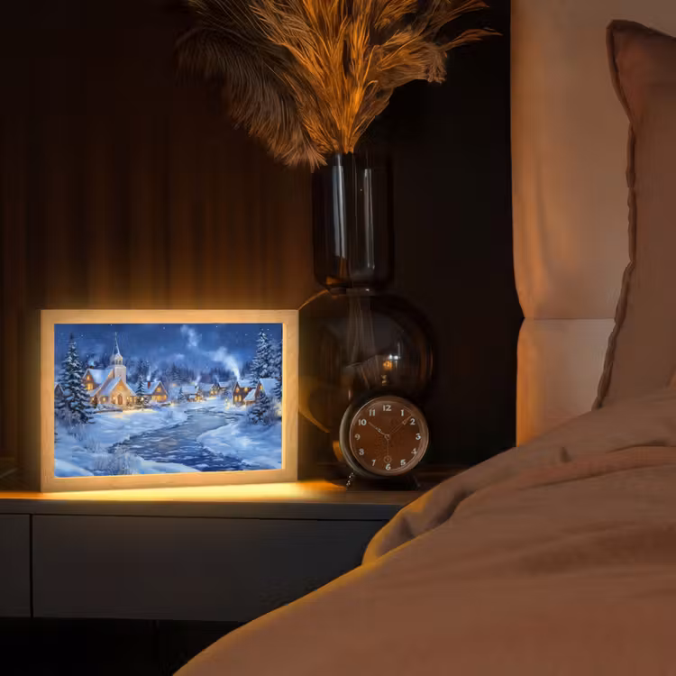 Tafellamp - Winteravond - Kerstdorp - Donker — 2