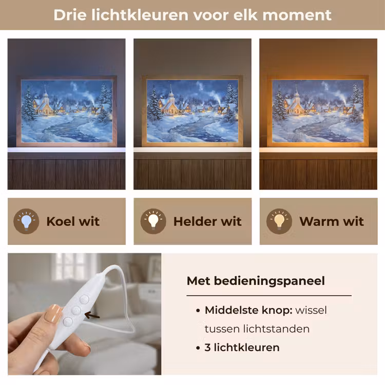 Tafellamp - Winteravond - Kerstdorp - Donker — 6