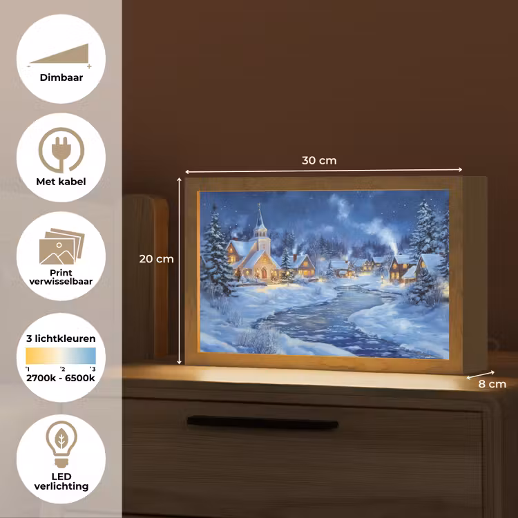 Tafellamp - Winteravond - Kerstdorp - Donker — 7
