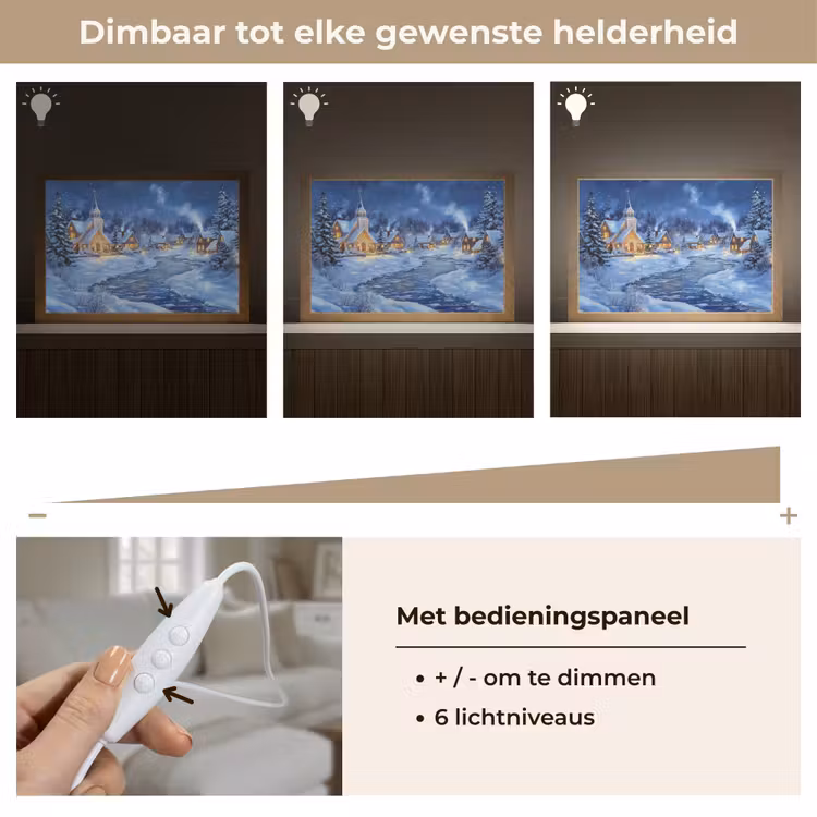 Tafellamp - Winteravond - Kerstdorp - Donker — 8
