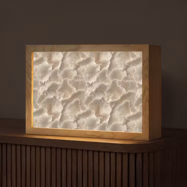 Tafellamp - Waaierstructuren - Beige - Vezeltextuur — 1